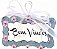 1706-007 Placa MDF - Bem vindos floral azul - Imagem 1