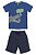 Conjunto de Camiseta Azul Jacare Bermuda Moletom Up Baby - Imagem 1