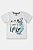 Camiseta De Manga Curta Branca Estampa Dinossauro Azul Bebe Menino Up Baby - Imagem 1