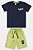 Conjunto De Verão Azul Verde Dinossauro Menino Up Baby - Imagem 1