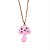 colar cogumelo P esmaltado rosa chiclete - Imagem 1