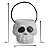 Mini Balde Cranio Esqueleto Caveira Decoração De Halloween - Imagem 2