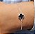 Pulseira Trevo Pedra Preta - Imagem 1
