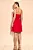 Vestido curto  Vermelho Faixa Decote Bordado Pedra Thamara Capelão - Imagem 2