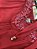 Vestido curto  Vermelho Faixa Decote Bordado Pedra Thamara Capelão - Imagem 4