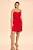 Vestido curto  Vermelho Faixa Decote Bordado Pedra Thamara Capelão - Imagem 1