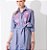 Vestido Chemisier  Plus Size Listrado Bordado Rogério Costa - Imagem 2