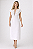 Vestido Midi Branco com Poás e Aplicações Florais - Imagem 3