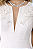 Vestido Midi Branco com Poás e Aplicações Florais - Imagem 4