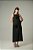 Vestido Midi Linho 100% Natural Aplicação Flor 613 Oficial - Imagem 1