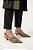 Scarpin Slingback Salto Baixo Couro e Tecido Luiza Barcelos - Imagem 1