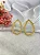 Brinco Banhado Dourado Gota Riscada - Imagem 1