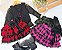 Conjunto Daniela Xadrez Inverno 3 peças Infantil com colete e blusa tule - Imagem 1