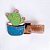 Clipe Porta Caneta de Metal com Mola Cactus Azul - Imagem 1