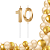 2 Velas De Aniversário Dourada Idade Número Design - Imagem 1