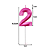 2 Velas De Aniversário Rosa Pink Idade Número Design - Imagem 5