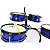 Bateria Musical Acústica Rock Baby Infantil Com 2 Tons Azul - Imagem 3