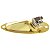 Jack Plate Dourado Tipo Canoa Com Conector P10 Mono Para Guitarra Stratocaster - Imagem 2