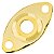 Jack Plate Dourado Oval Curvo Vintage Guitarra Contrabaixo - Imagem 3