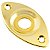 Jack Plate Dourado Oval Curvo Vintage Guitarra Contrabaixo - Imagem 1