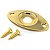 Jack Plate Dourado Oval Curvo Vintage Guitarra Contrabaixo - Imagem 2