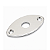 Jack Plate Oval Curvo Vintage Para Guitarra Baixo Cromado - Imagem 4