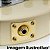 Jack Plate Quadrado Curvo Telecaster Les Paul Dourado + Conector P10 - Imagem 4