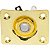 Jack Plate Quadrado Curvo Telecaster Les Paul Dourado + Conector P10 - Imagem 1