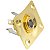 Jack Plate Quadrado Curvo Telecaster Les Paul Dourado + Conector P10 - Imagem 2