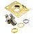 Jack Plate Quadrado Curvo Telecaster Les Paul Dourado + Conector P10 - Imagem 3