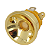 Jack Plate Redondo Dourado Com Conector P10 Mono Vintage Para Guitarra - Imagem 1