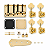 Kit Completo de Ferragens Douradas Gold Hardware Para Contrabaixo Jazz Bass - Imagem 1