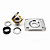 Jack Plate Quadrado Curvo Telecaster Les Paul Cromado + Conector P10 - Imagem 3