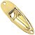 Jack Plate Estilo Canoa Para Guitarra Stratocaster Dourado - Imagem 1