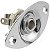 Jack Plate Oval Curvado Cromado Com Conector P10 Mono - Imagem 1