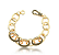 Pulseira Elos Grandes Com Zircônia Negras Folheada a Ouro 18k (159117) - Imagem 1
