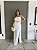 Vestido Longo Drapeado com Renda - Imagem 1