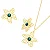 Conjunto Flor com Pedra Esmeralda - Imagem 2