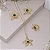 Conjunto Flor com Pedra Esmeralda - Imagem 1