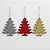 Kit 3 Pendente Árvore de Natal com Glitter - Imagem 1