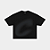 Camiseta Boxy "C" Preta Coroa - Imagem 1