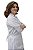 Jaleco Agua Marinha feminino branco, gripir nas mangas e bolsos frontais, com faixa de amarrar na cintura. - Imagem 2