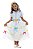 Vestido Noiva Caipira Infantil Junina Quadrilha + Tiara Véu - Imagem 2