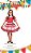Vestido Caipira Infantil Vermelho Junina Quadrilha + Tiara - Imagem 3