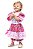 Vestido Bebê Caipira Rosa Roupa Festa Junina Baby com Culote - Imagem 1