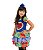 Vestido Festa Junina Infantil Azul Flor Caipira + Tiara - Imagem 4