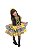 Vestido Junino Infantil Caipira Amarelo Xadrez + Tiara - Imagem 2