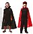Capa Halloween Infantil Vampiro Fantasia Preta ou Vermelha - Imagem 3