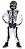Fantasia Esqueleto Branco/Preto Infantil Halloween + Máscara - Imagem 1