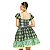 Vestido Junino Adulto Caipira Xadrez Verde São João Quadrilh - Imagem 3